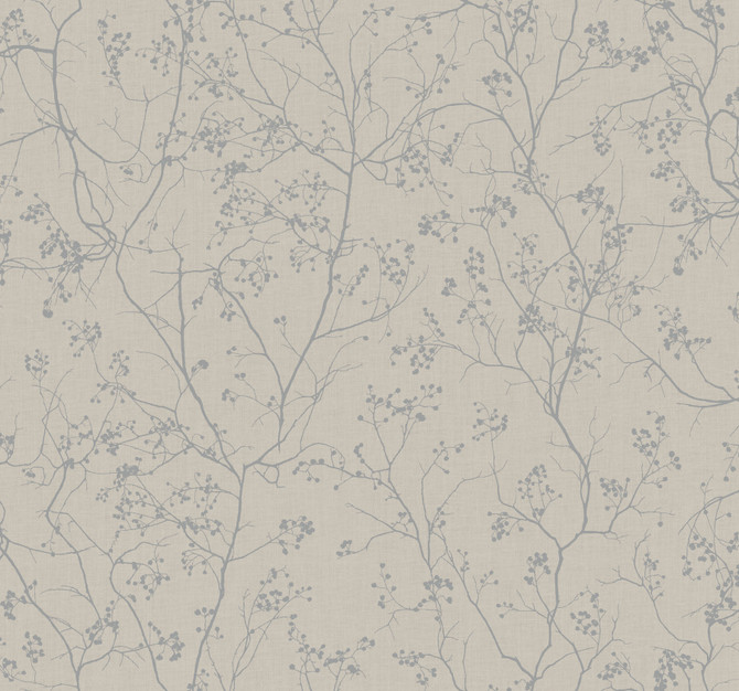 Luminous Branches Grey & Silver Wallpaper by York Wallcoverings Shimmering Finishes Covers about 60.8 square feet 27-in by 27-ft long roll Unpasted 25.2 - Fabric Carolina -