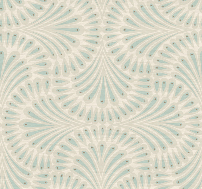 Cabaret Beige Metallic Wallpaper by Antonina Vella Antonina Vella Deco Covers about 60.8 square feet 27-in by 27-ft long roll Unpasted 25.25 - Fabric Carolina -