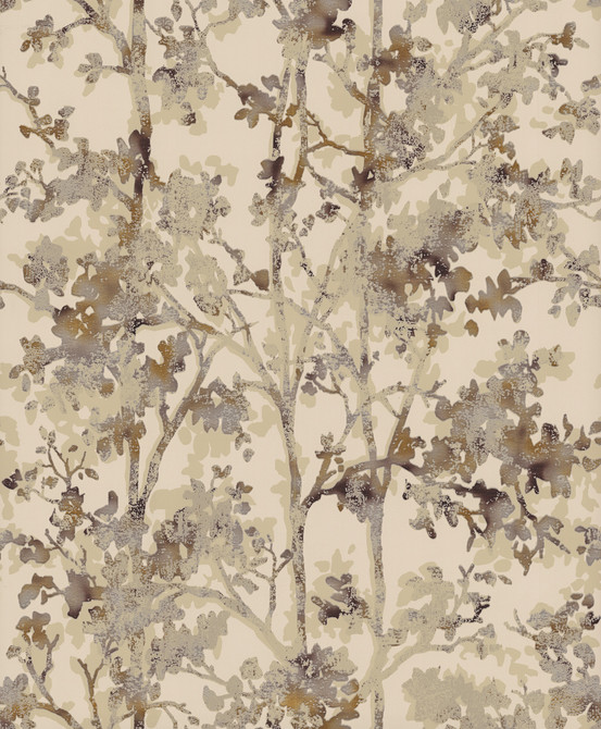 Shimmering Foliage Khaki Wallpaper by Inspired by Color Antonina Vella Modern Metals Second Edition Covers about 56.9 square feet 20.8-in by 32.8-ft long roll Unpasted 25.2 - Fabric Carolina -