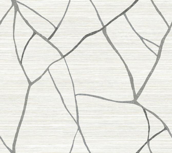 Raska Ivory Wallpaper by York Wallcoverings Artistic Abstracts Covers about 60.8 square feet 27-in by 27-ft long roll Prepasted 24 - Fabric Carolina -