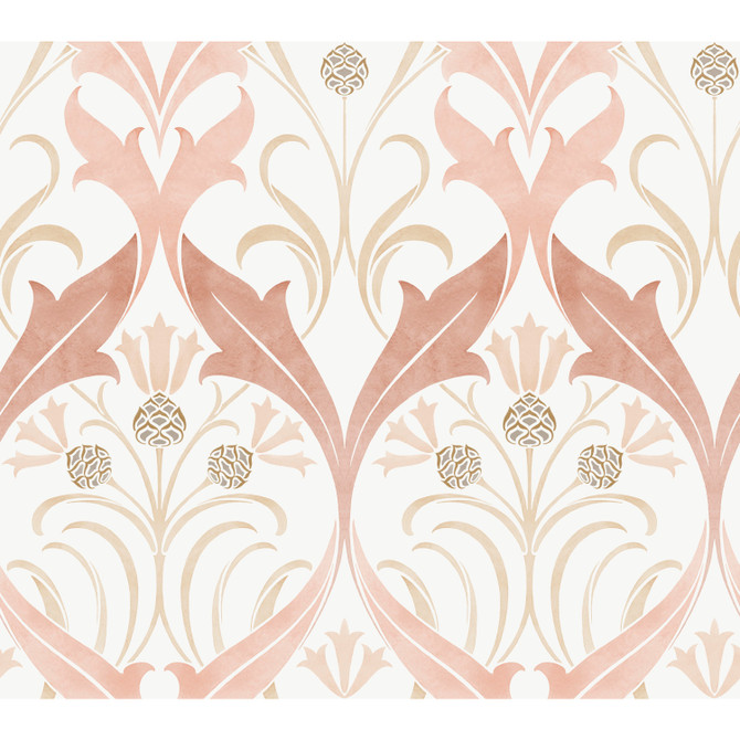 Pine Cone Ribbon Blush Wallpaper by Ronald Redding Arts and Crafts Covers about 60.8 square feet 27-in by 27-ft long roll Unpasted 24 - Fabric Carolina - Pine Cone Ribbon Blush Wallpaper by Ronald Redding Arts and Crafts Covers about 60.8 square feet 27-in by 27-ft long roll Unpasted 24 - Fabric Carolina -