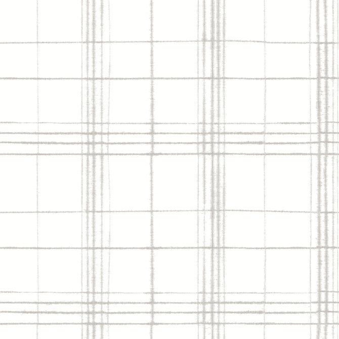 Farmhouse Plaid Linen & White Wallpaper by Inspired by Color Beige & Neutrals Covers about 56.4 square feet 20.5-in by 33-ft long roll Unpasted 20.5 - Fabric Carolina -