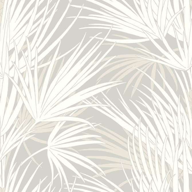 Palmetto Grey Wallpaper by Inspired by Color Beige & Neutrals Covers about 56.4 square feet 20.5-in by 33-ft long roll Prepasted 20.5 - Fabric Carolina -