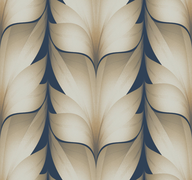 Lotus Light Stripe Navy Wallpaper by Candice Olson Candice Olson Casual Elegance Covers about 60.8 square feet 27-in by 27-ft long roll Unpasted 25.25 - Fabric Carolina -