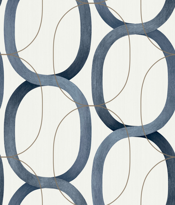Interlock Navy Wallpaper by Candice Olson Candice Olson Modern Nature 2nd Edition Covers about 56.4 square feet 20.5-in by 33-ft long roll Unpasted 24 - Fabric Carolina -