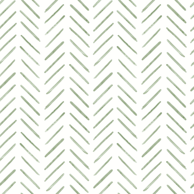 Painted Herringbone Green Wallpaper by York Wallcoverings Earthy Tones Covers about 56.4 square feet 20.5-in by 33-ft long roll Prepasted 20.5 - Fabric Carolina -