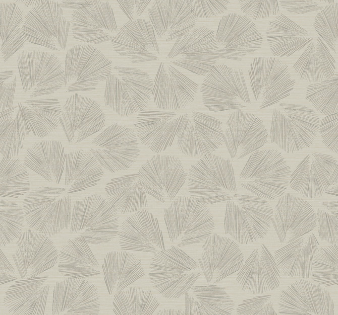 Elora Leaf Taupe Wallpaper by Lemieux et Cie Lemieux et Cie Signature Covers about 60.8 square feet 27-in by 27-ft long roll Unpasted 25.25 - Fabric Carolina -