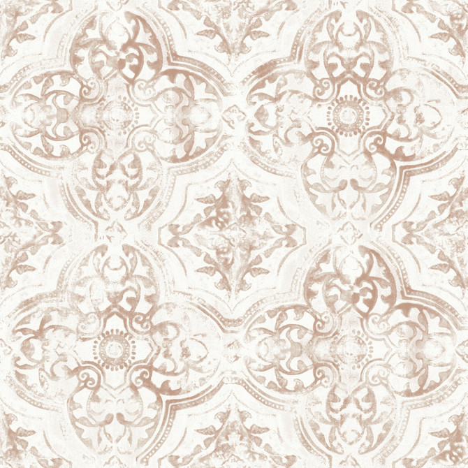 Quartet Off White & Tan Wallpaper by York Wallcoverings Mediterranean Covers about 56.4 square feet 20.5-in by 33-ft long roll Prepasted 20.5 - Fabric Carolina -