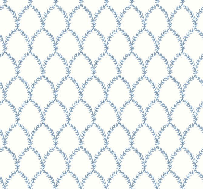 Laurel Blue & White Wallpaper by Rifle Paper Co. Rifle Paper Co. Covers about 60.8 square feet 27-in by 27-ft long roll Unpasted 25.25 - Fabric Carolina -