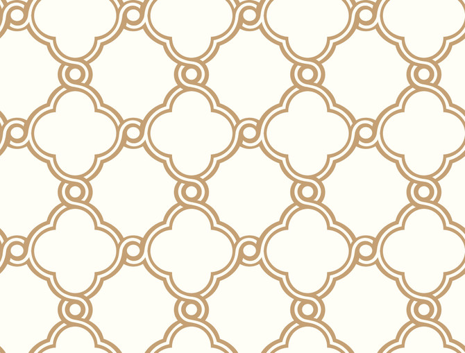 Open Trellis Gold Metallic Wallpaper by York Wallcoverings Shimmering Finishes Covers about 60.8 square feet 27-in by 27-ft long roll Prepasted 6.75 - Fabric Carolina -