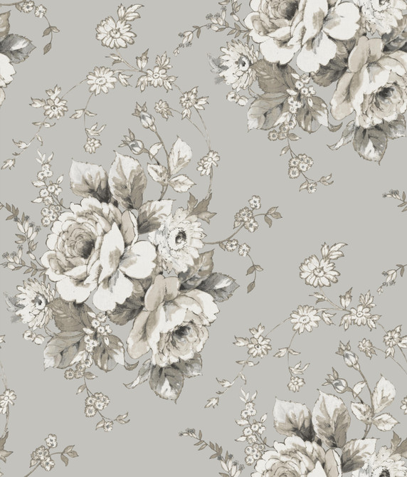 Heritage Rose Taupe Wallpaper by York Wallcoverings Simply Farmhouse Covers about 56.4 square feet 20.5-in by 33-ft long roll Unpasted 24 - Fabric Carolina -