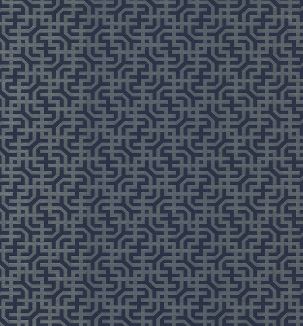 Dynastic Lattice Navy Wallpaper by York Wallcoverings Traveler Covers about 56.4 square feet 20.5-in by 33-ft long roll Unpasted 12.8 - Fabric Carolina -