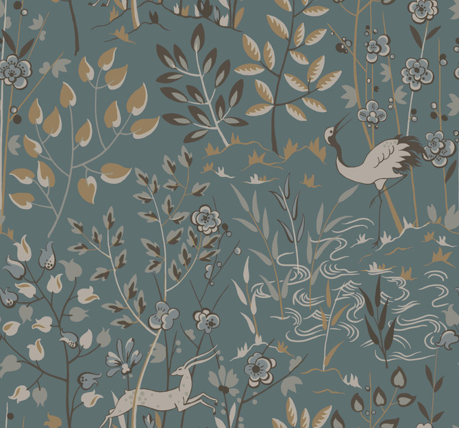 Aspen Teal & Brown Wallpaper by York Wallcoverings Urban Retreat Covers about 60.8 square feet 27-in by 27-ft long roll Unpasted 25.25 - Fabric Carolina -
