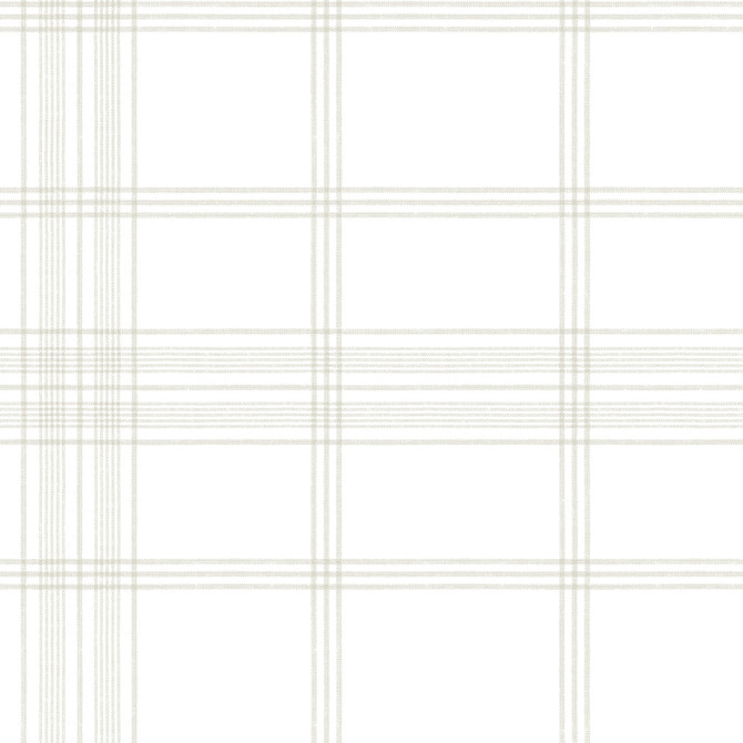 Charter Plaid Off White Wallpaper by York Wallcoverings Water's Edge Resource Library Covers about 56.4 square feet 20.5-in by 33-ft long roll Prepasted 20.5 - Fabric Carolina -