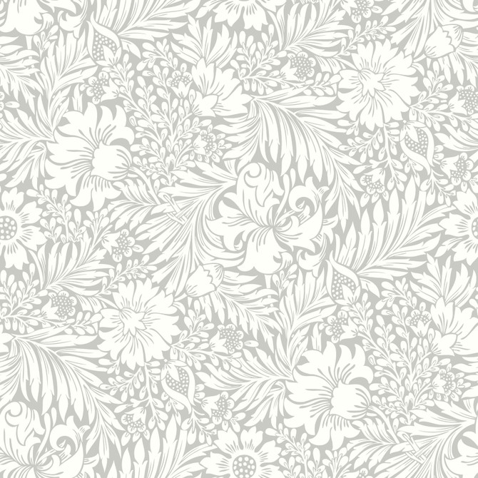 Modern Acanthus Mist Peel & Stick Wallpaper by Erin & Ben Erin & Ben Co. Covers about 34.2 square feet 20.5-in by 20-ft long roll Peel & Stick 20.5 - Fabric Carolina -