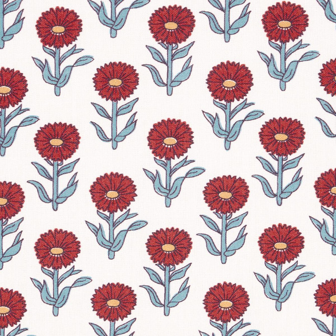 Adeline Rouge & Blue 180582 by Schumacher Fabric New Traditional: Provenal 3.38" - Fabric Carolina -