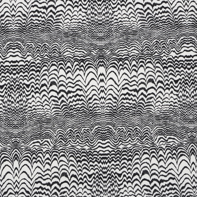 Ink Wave Print Indoor/Outdoor Black 181052 by Schumacher Fabric Trina Turk 27.0" - Fabric Carolina -