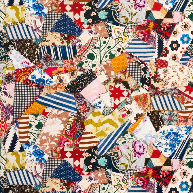Hotch Potch Crazy Quilt Document 180650 by Schumacher Fabric Johnson Hartig 54.0" - Fabric Carolina -
