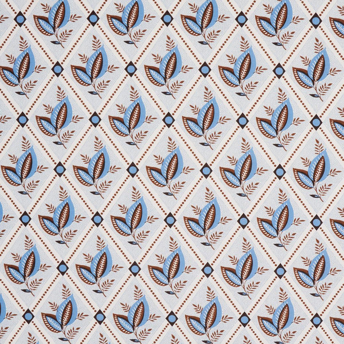 Basile Trellis Delft & Sepia 180573 by Schumacher Fabric New Traditional: Provenal 13.5" - Fabric Carolina -