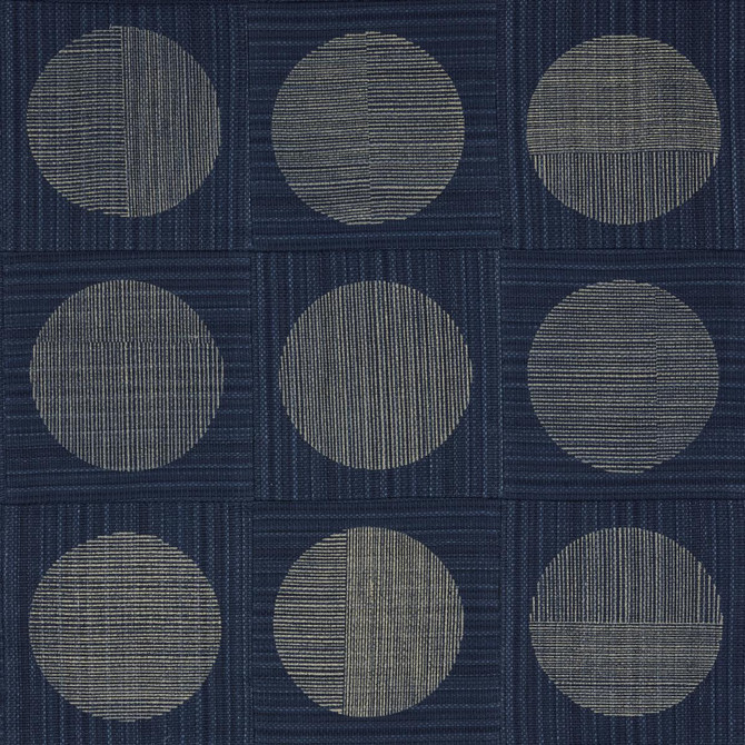 Una Hand Block Print Indigo 182302 by Schumacher Fabric Mesa 26.5" - Fabric Carolina -