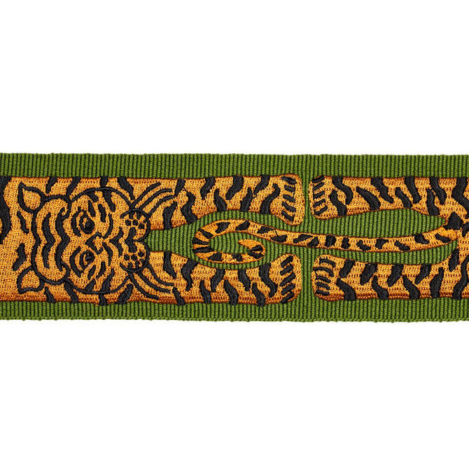 Le Tigre Embroidered Green 82511 by Schumacher Trim Johnson Hartig 30.0" - Fabric Carolina -