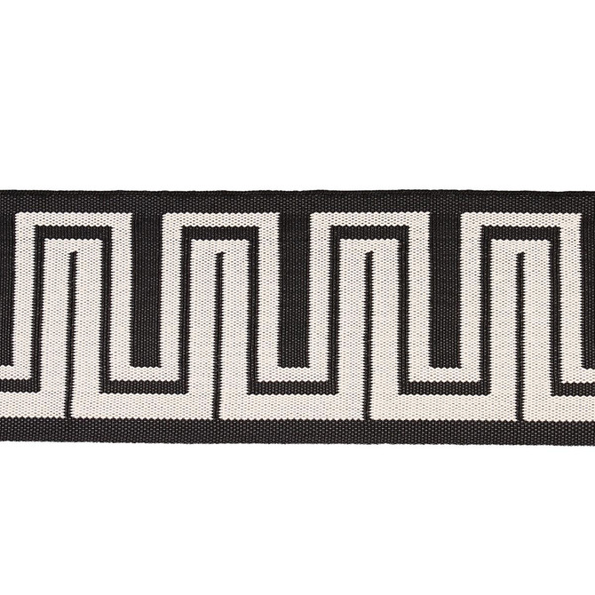 Zeus Indoor/Outdoor Tape Black 82442 by Schumacher Trim Mary Mcdonald 1.75" - Fabric Carolina -