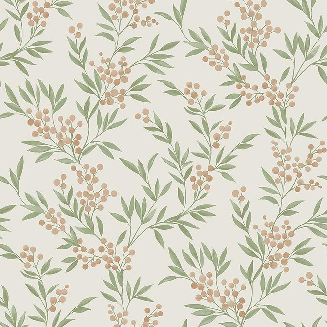 Forest Berries Leaf And Stone 4714 by Schumacher Wallpaper A Country Life 20.88" - Fabric Carolina -