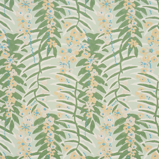 Ashbee Botanical Aqua 5016250 by Schumacher Wallpaper Craft Revival 27.0" - Fabric Carolina -