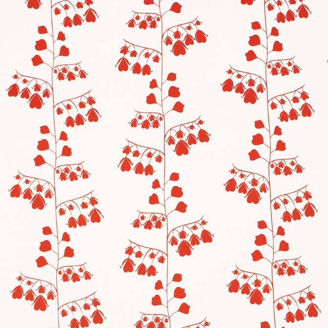 Bleeding Hearts Red 5015861 by Schumacher Wallpaper Peg Norriss 18.0" - Fabric Carolina -