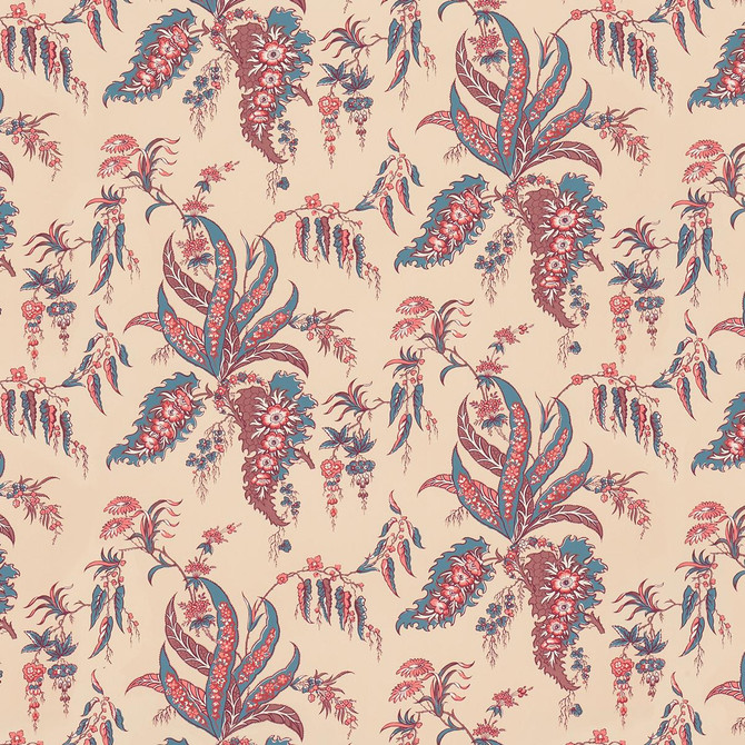 Apolline Botanical Rouge & Bleu 5015500 by Schumacher Wallpaper Le Max 27.0" - Fabric Carolina -