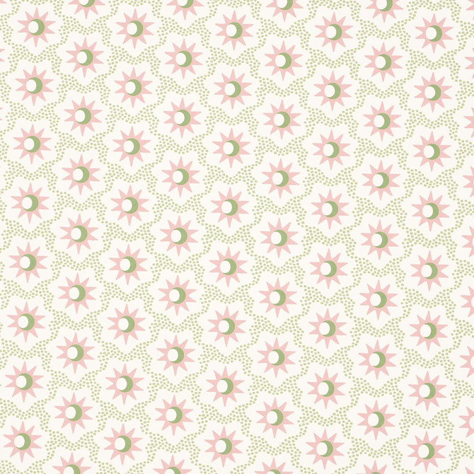 Lucie Pink & Green 5015762 by Schumacher Wallpaper Domino Effect 3.88" - Fabric Carolina -