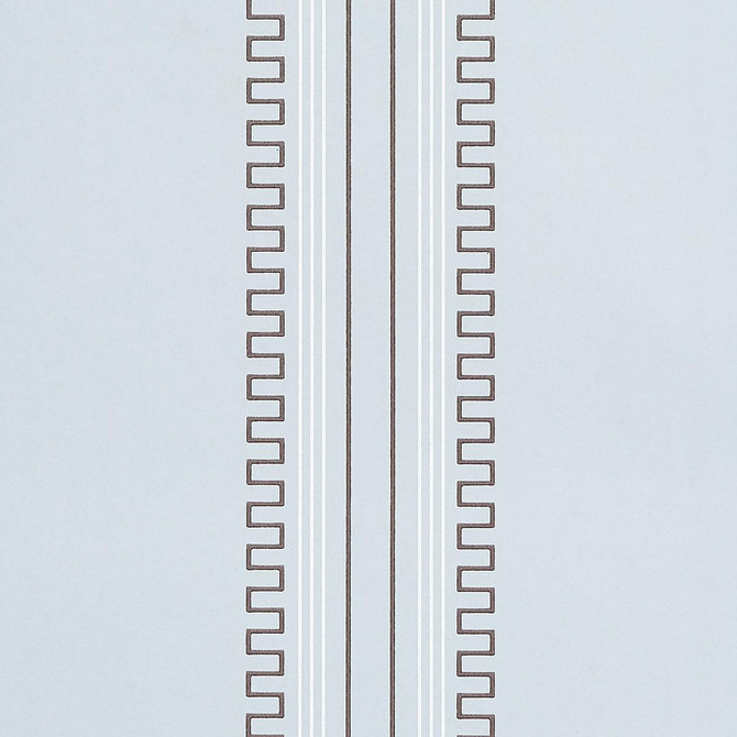 Greco Stripe Sky 5015140 by Schumacher Wallpaper Mary Mcdonald 27.0" - Fabric Carolina -