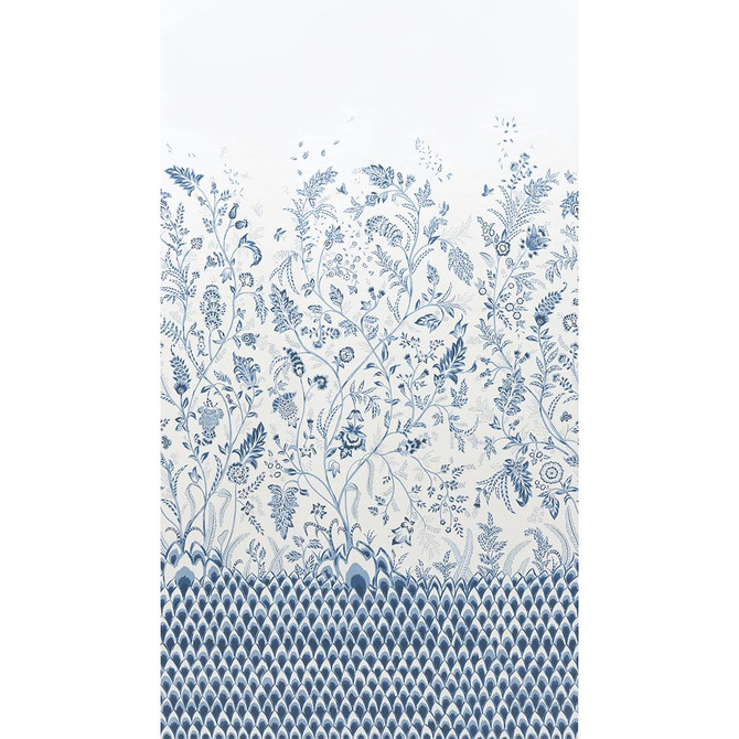 Chinoiserie Grande Indigo 5015820 by Schumacher Wallpaper Mark D. Sikes 81.0" - Fabric Carolina -