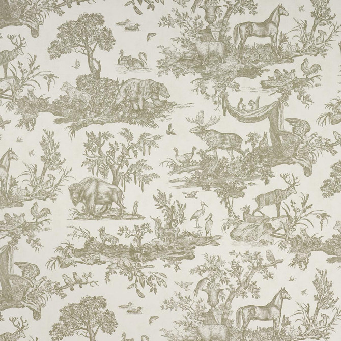 Western Toile Stone 5016442 by Schumacher Wallpaper A Country Life 38.0" - Fabric Carolina -