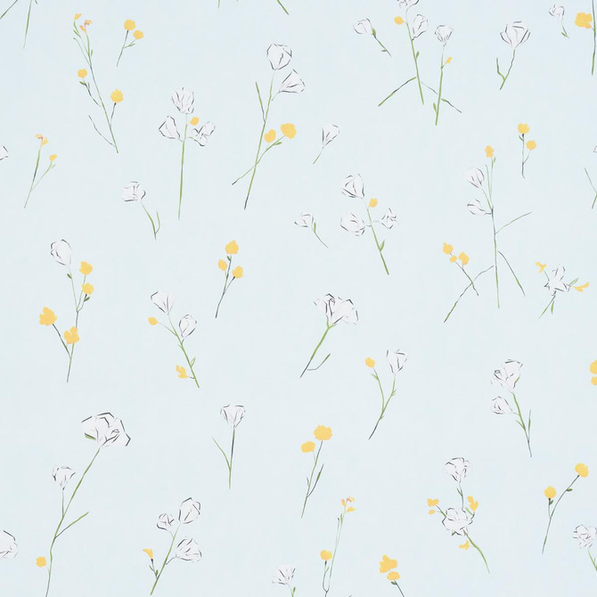 Alex'S Floral Mist Blue 5016401 by Schumacher Wallpaper Schumacher Design Lab 54.0" - Fabric Carolina -