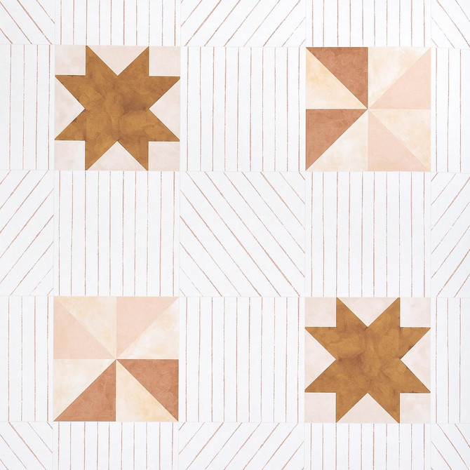 Alexander Terracotta & Warm Peach 5014551 by Schumacher Wallpaper Backdrop 27.0" - Fabric Carolina -