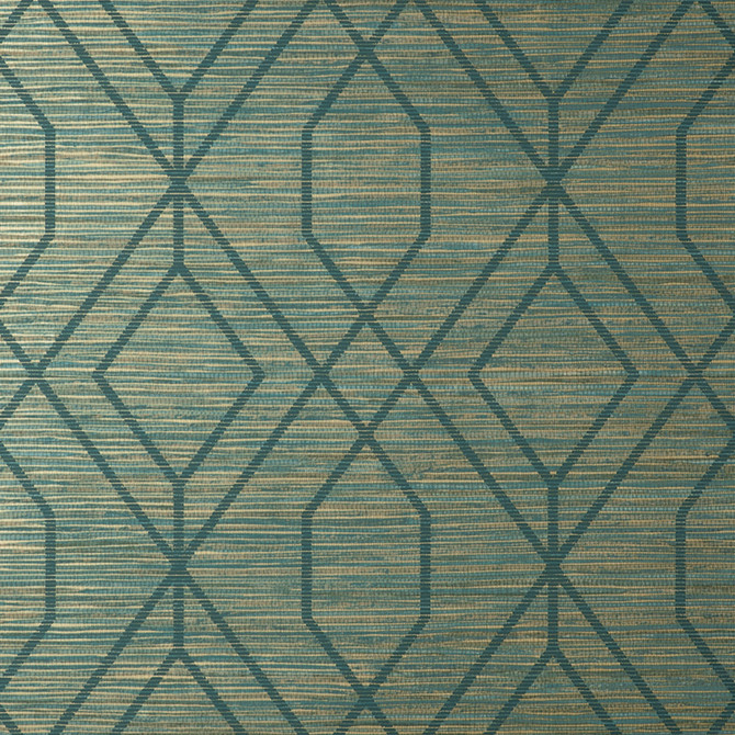 Fusion Teal Trellis Wallpaper by Fine Decor Medley Covers about 56.4 square feet 20.5-in by 33-ft long roll Unpasted 20.9 - Fabric Carolina -
