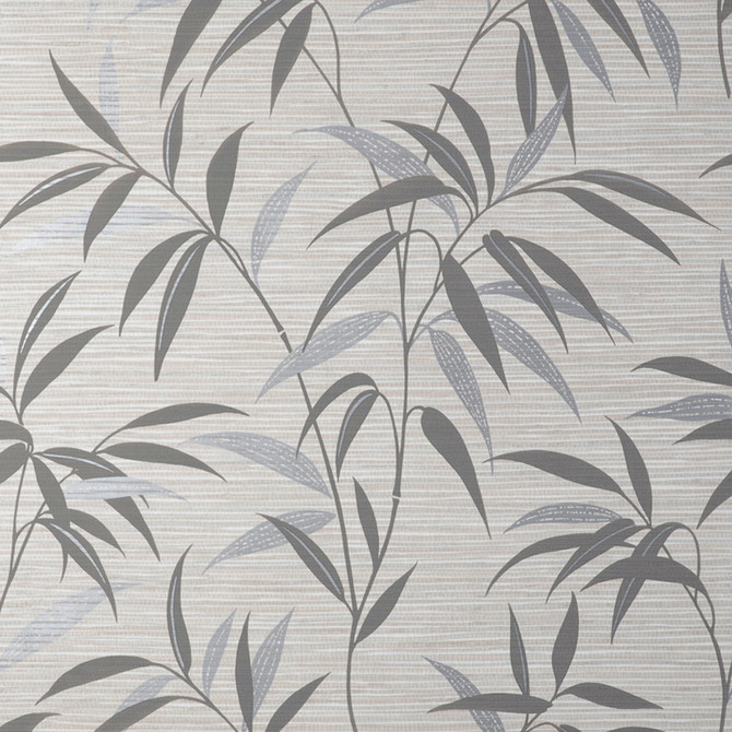 Fusion Grey Leaf Wallpaper by Fine Decor Medley Covers about 56.4 square feet 20.5-in by 33-ft long roll Unpasted 20.9 - Fabric Carolina -