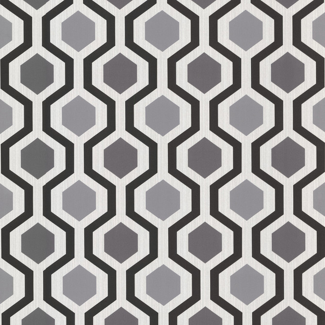 Kelso Black Geometric Wallpaper by Brewster Kitchen & Bath Essentials Covers about 56.4 square feet 20.5-in by 33-ft long roll Unpasted 5.22 - Fabric Carolina -