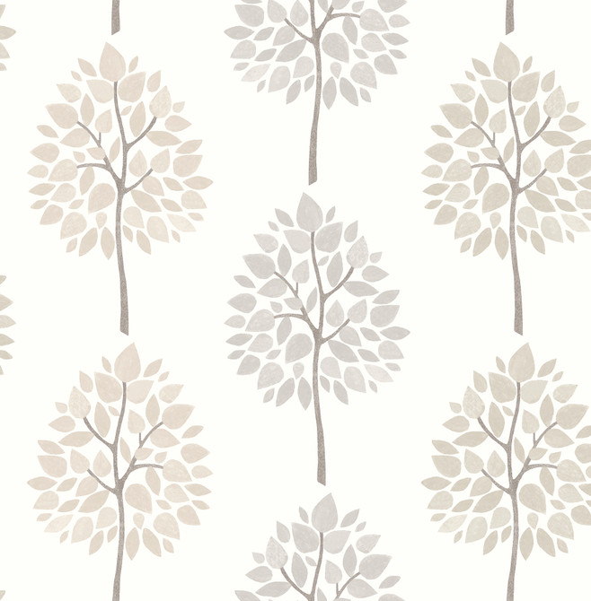 Ceres Grey Tree Wallpaper by Advantage Shades of Grey Covers about 56.4 square feet 20.5-in by 33-ft long roll Unpasted 10.4 - Fabric Carolina -