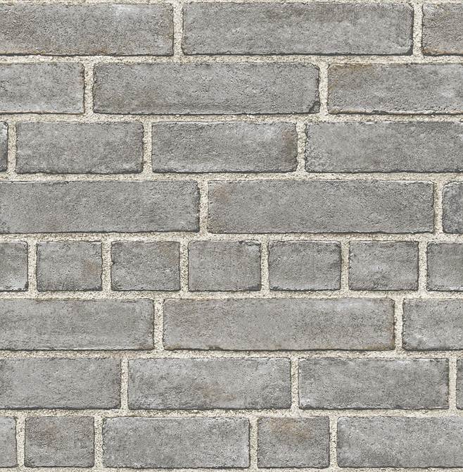 Façade Grey Brick Wallpaper by A-Street Prints Trilogy Covers about 56.4 square feet 20.5-in by 33-ft long roll Unpasted 21 - Fabric Carolina -