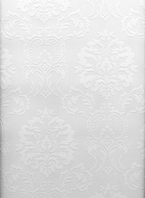 Damascene Paintable Paintable Wallpaper by Brewster Paintable Solutions IV Covers about 56.4 square feet 20.5-in by 33-ft long roll Prepasted 12.5 - Fabric Carolina -