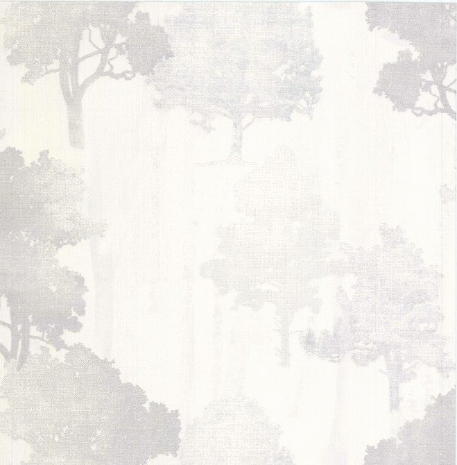Opuntia Cream Tree Silhouettes Wallpaper by Brewster Kitchen & Bath Essentials Covers about 56.4 square feet 20.5-in by 33-ft long roll Unpasted 10.4 - Fabric Carolina -