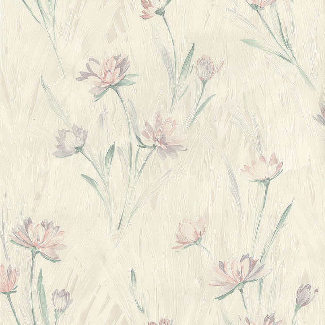 Quintero Multicolor Carnation Print Wallpaper by Brewster Kitchen & Bath Essentials Covers about 56.4 square feet 20.5-in by 33-ft long roll Unpasted 20.9 - Fabric Carolina -