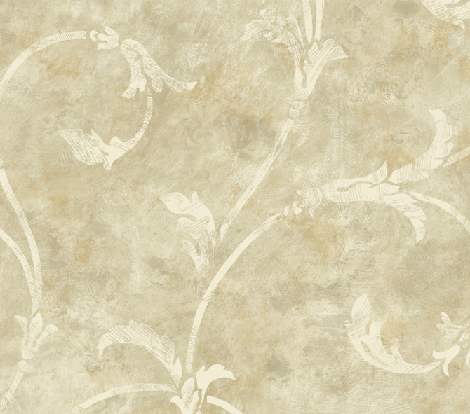 Bronze Scroll Wallpaper by Chesapeake Haven Covers about 56.4 square feet 20.5-in by 33-ft long roll Prepasted 24 - Fabric Carolina -