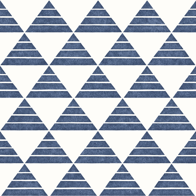Summit Blue Triangle Wallpaper by A-Street Prints Geometrie Covers about 56.4 square feet 20.5-in by 33-ft long roll Unpasted 20.5 - Fabric Carolina -