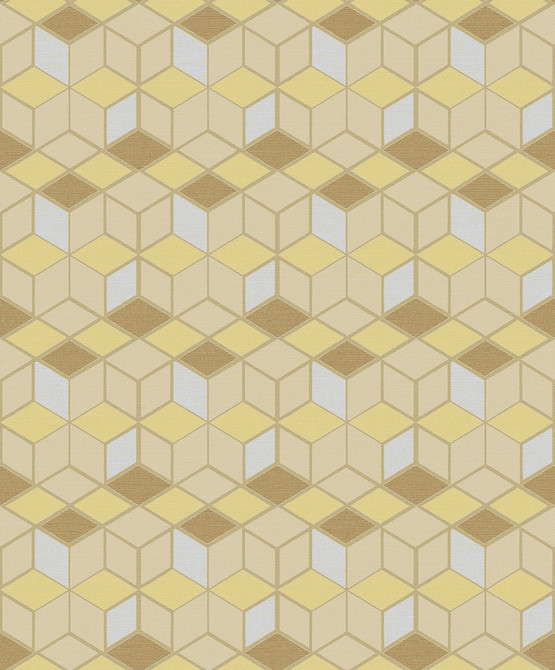 Joanne Mustard Blox Wallpaper by Advantage Geo Covers about 57.8 square feet 21-in by 33-ft long roll Unpasted 25 - Fabric Carolina -
