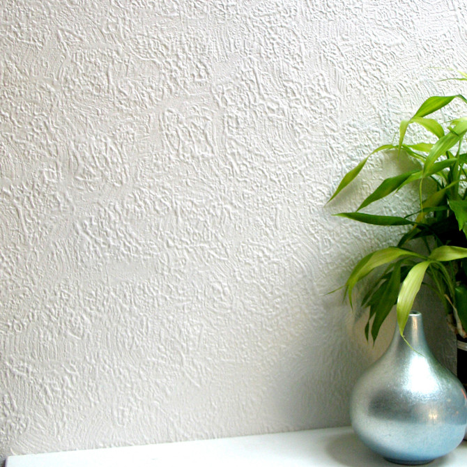 Clarendon White Paintable Anaglypta Original Wallpaper by Brewster Anaglypta X Covers about 56.4 square feet 20.5-in by 33-ft long roll Unpasted 21 - Fabric Carolina -