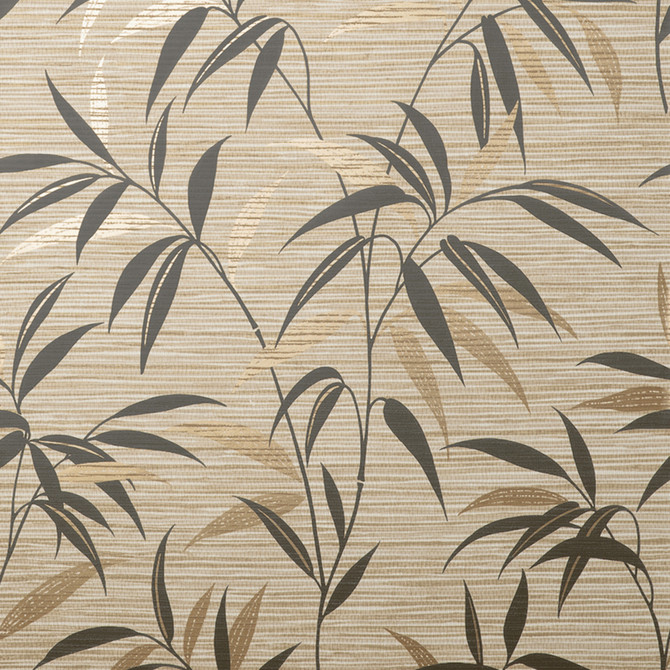 Fusion Neutral Leaf Wallpaper by Fine Decor Medley Covers about 56.4 square feet 20.5-in by 33-ft long roll Unpasted 20.9 - Fabric Carolina -