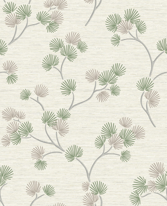 Kira Green Trail Wallpaper by Fine Decor Medley Covers about 56.4 square feet 20.5-in by 33-ft long roll Unpasted 25.2 - Fabric Carolina -